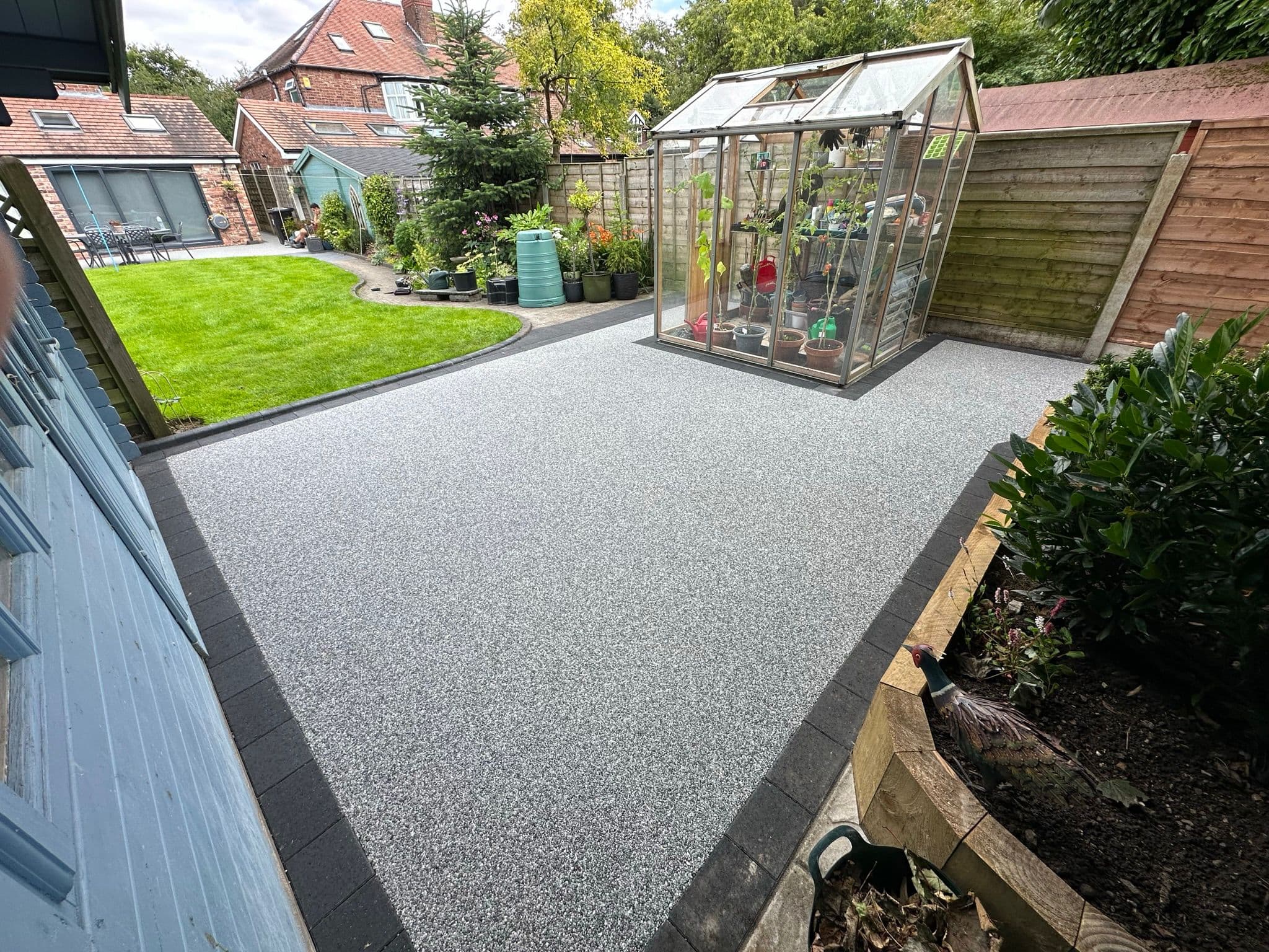Resin bound patio area at a Cheshire home