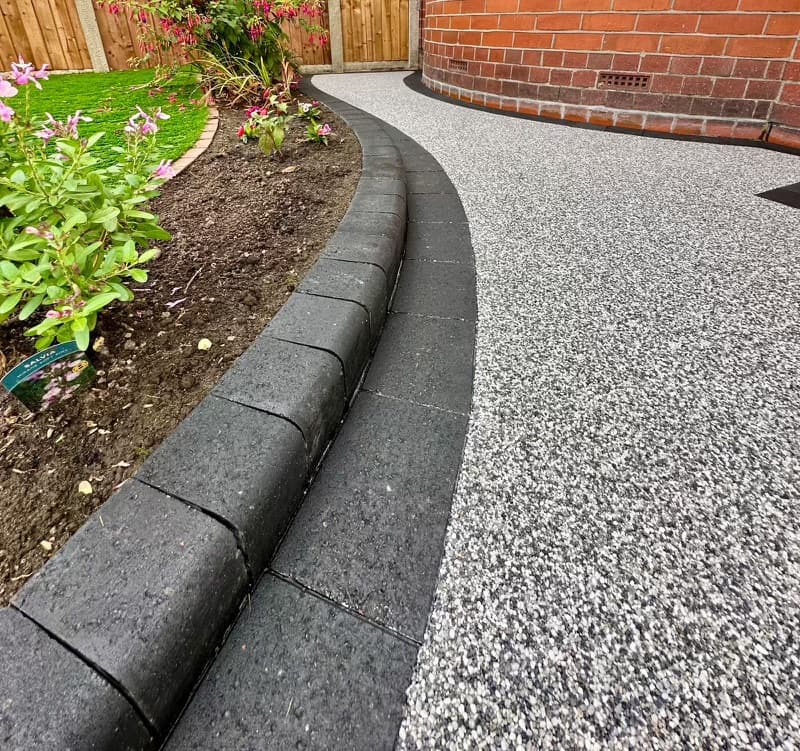 Resin bound path and edging detail